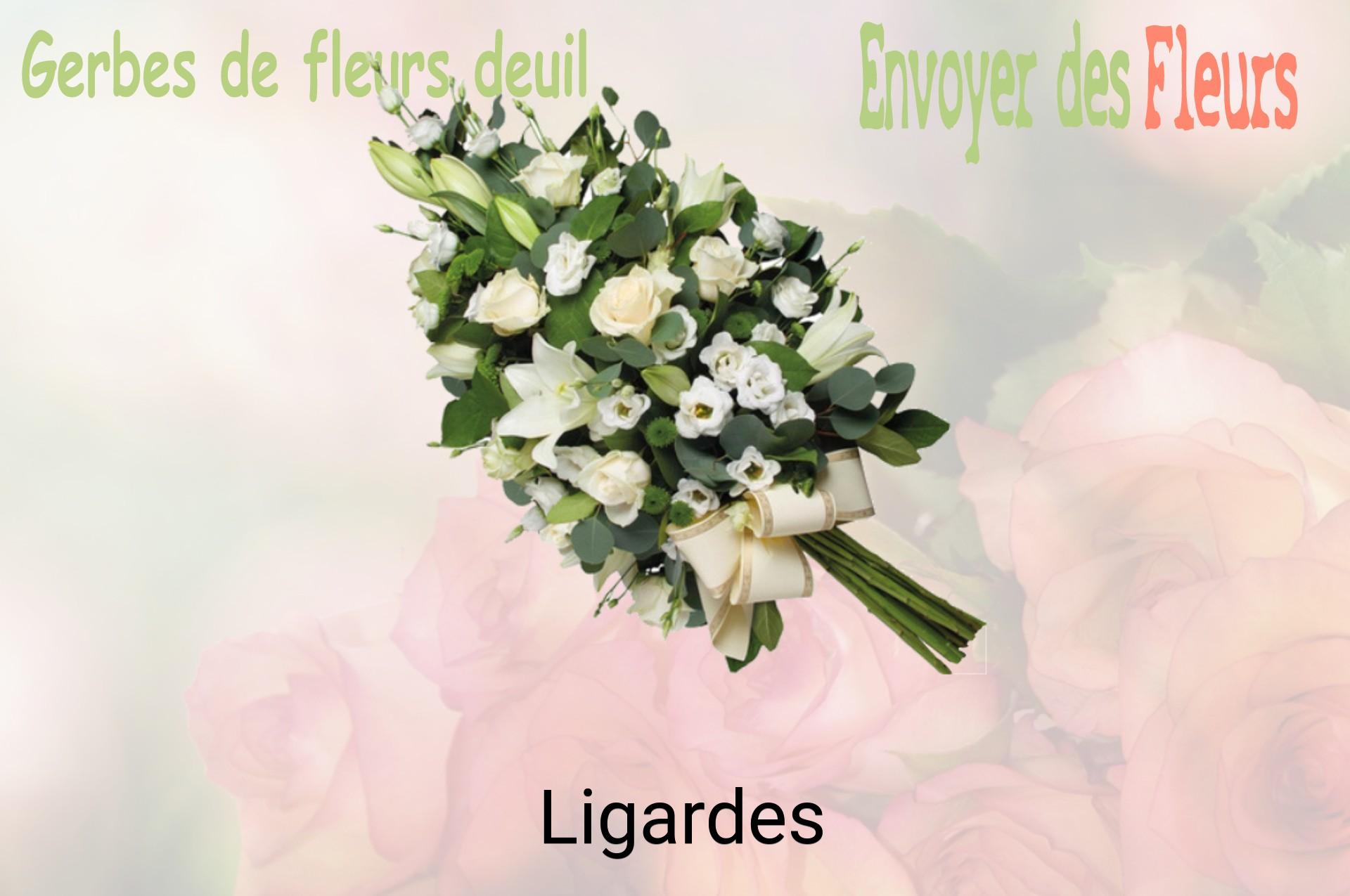 Gerbe de fleurs de deuil livrée à Ligardes